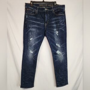 Men's Distressed Blue Jeans